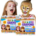 42Pcs Face And Body Paint Crayons Kit 14 Metallic Colors Multicolor