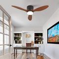 42 Black Flush Mount Ceiling Fan With Remote And 6 Speeds