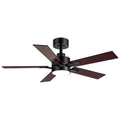 42 Led Ceiling Fan With Light 5 Blades Dc Motor 6 Speeds Remote Control Memory Function Black Wood Finish