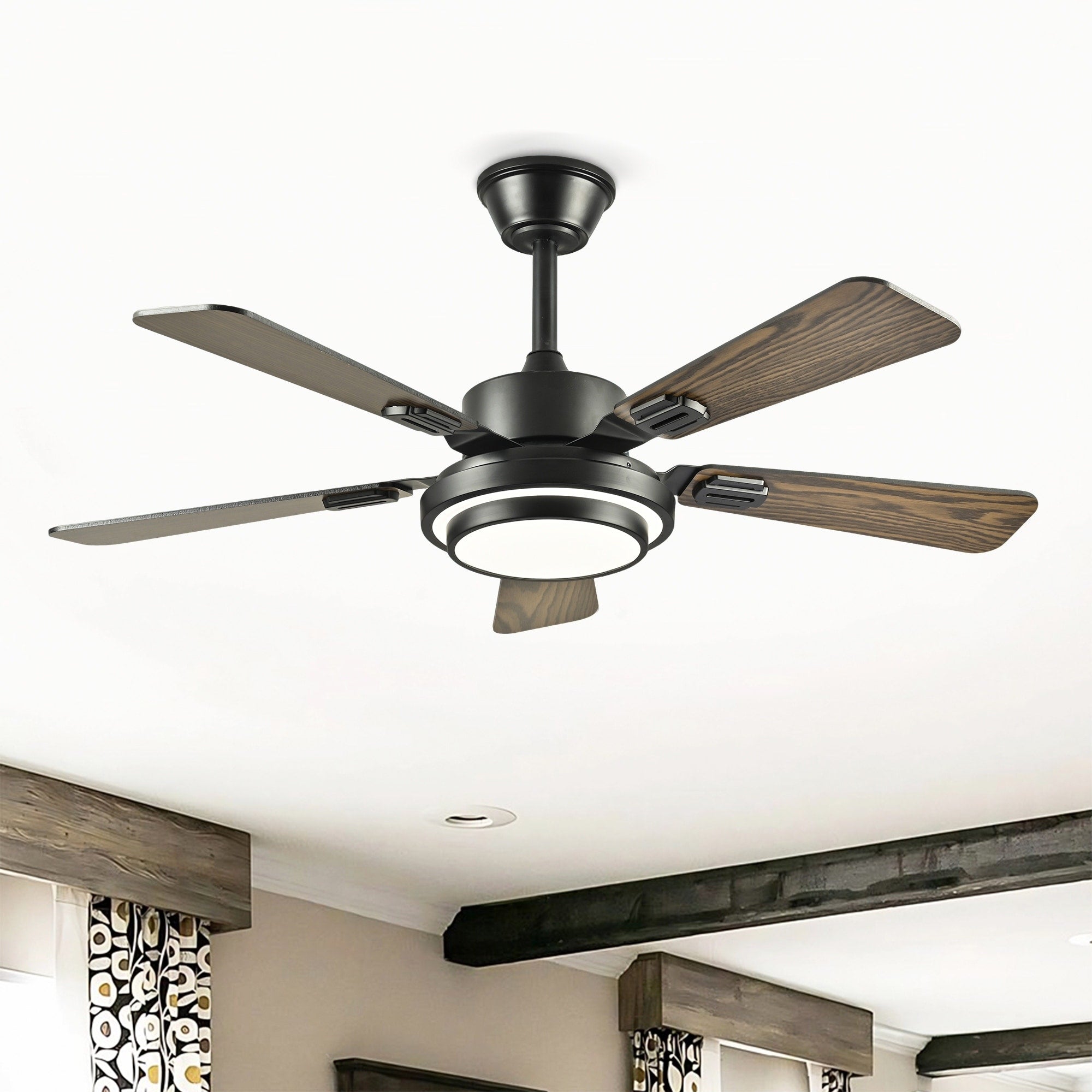 42 Modern Ceiling Fan With Rgb Led Light And Remote Reversible Dc Motor 6 Speeds Ceiling Fan For Living Room