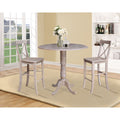 42 Round Pedestal Bar Height Table With 2 Bar Height Stools