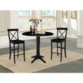 42 Round Pedestal Bar Height Table With 2 Bar Height Stools