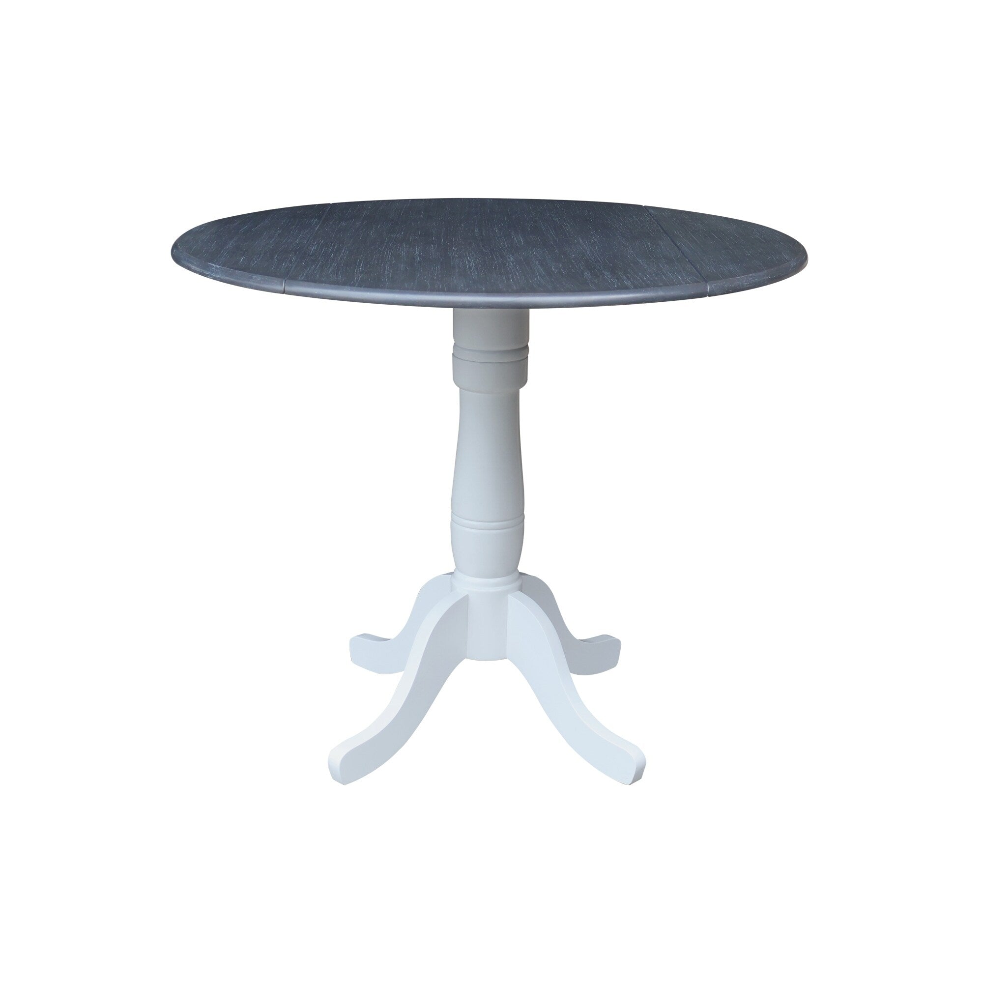 42 Round Pedestal Dual Drop Leaf Table Unfinished N A