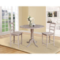 42 Round Pedestal Gathering Height Table With 2 Counter Height Stools