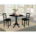 42 Round Pedestal Gathering Height Table With 2 Counter Height Stools
