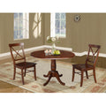 42 Round Top Dining Table And Two Chairs Espresso