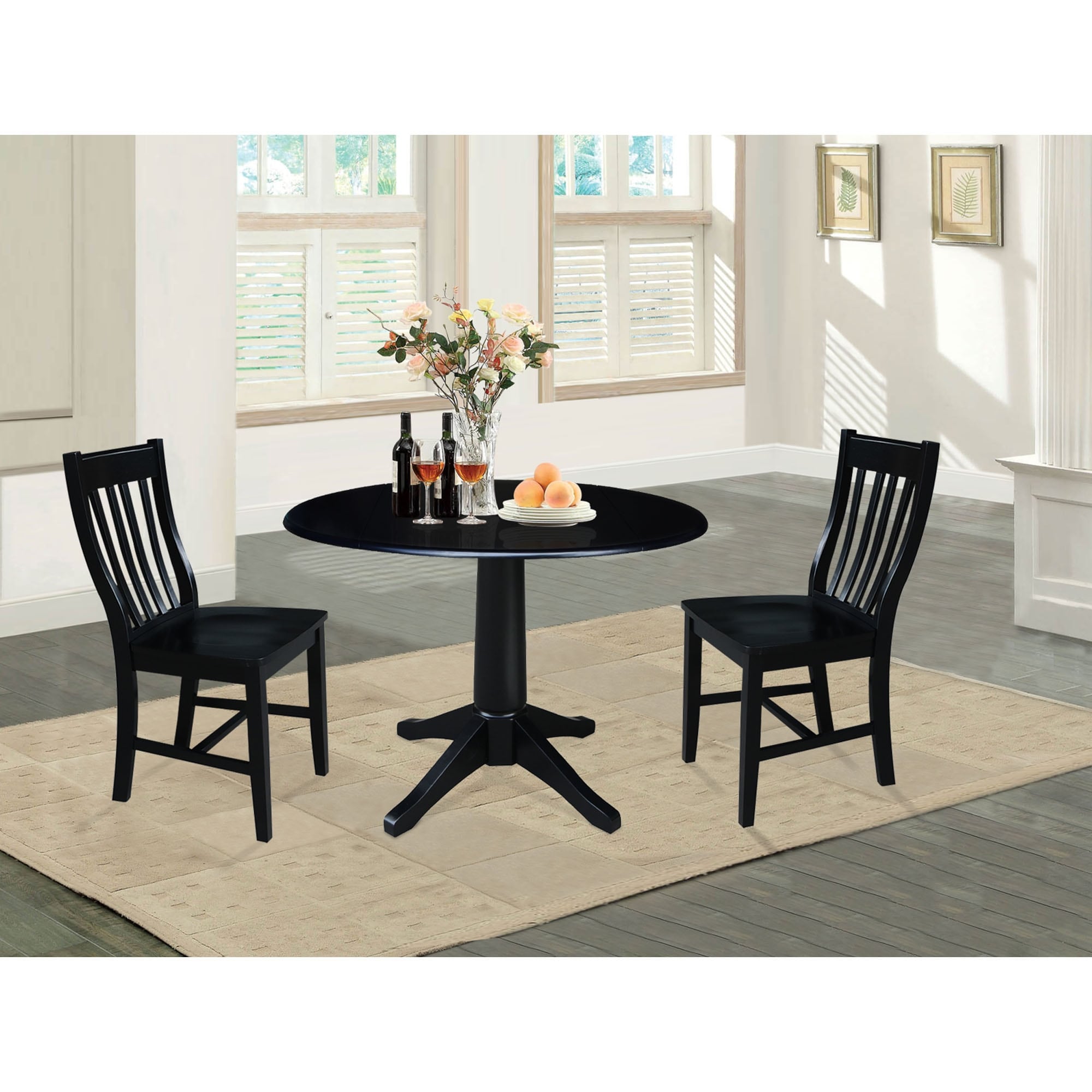 42 Round Top Pedestal Table With 2 Chairs