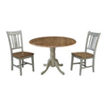 42 Dual Drop Leaf Table With 2 San Remo Chairs Set Of 3 Pieces
