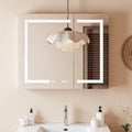 42 W X 30 H Lighted Bathroom Medicine Cabinet Intelligent Mirror Dimmable Led Anti Fog Time Temp Display Usb Outlet