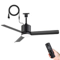 42 Waterproof Ceiling Fan With Light Dimmable Led Dc Motor 6 Speeds Remote Control Quiet Black Finish Remote Control