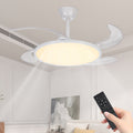 42 White Ceiling Fan With Dimmable Light And Remote