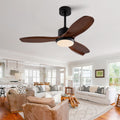42 Wood Ceiling Fan With Lights Remote Control Quiet Dc Motor 3 Blade Ceiling Fans For Patio Living Room Bedroom