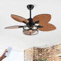 42 Ceiling Fan Indoor Ceiling Fan With Light With Remote Control Noiseless Reversible Motor 6 Speed