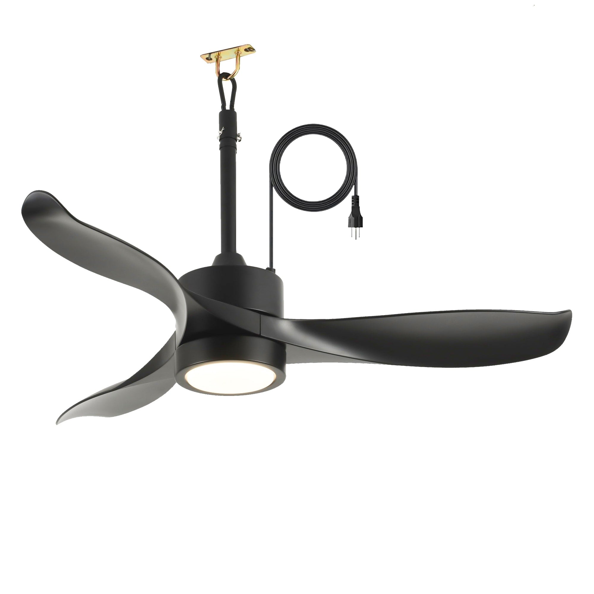 42 Outdoor Ceiling Fan With Led Light Remote Control Quiet Dc Motor 6 Speed Levels 3 Pcs Rod Reversible Ceiling Fan