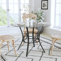 Lancaster Home Glass And Metal 42 Inch Round Dining Table