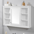 42 Wall Mounted Bathroom Storage Cabinet With Mirror Medicine Cabinet Modern Wall Cabinet With 6 Open Shelves