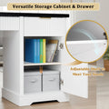 43 Inch Computer Desk With 90 Degree Rotating Desktop Office Desk With Drawer Cabinets And Shelves For Home Office