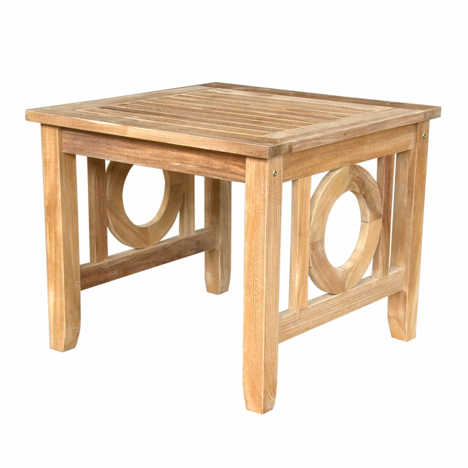 43 In. W Brown Finish Square Shape Wood Frame End Table 8 X 11