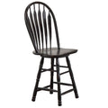 43 In.H Black Finish Low Back Wood Frame Barstool Wood Seat Set Of 1 44.5
