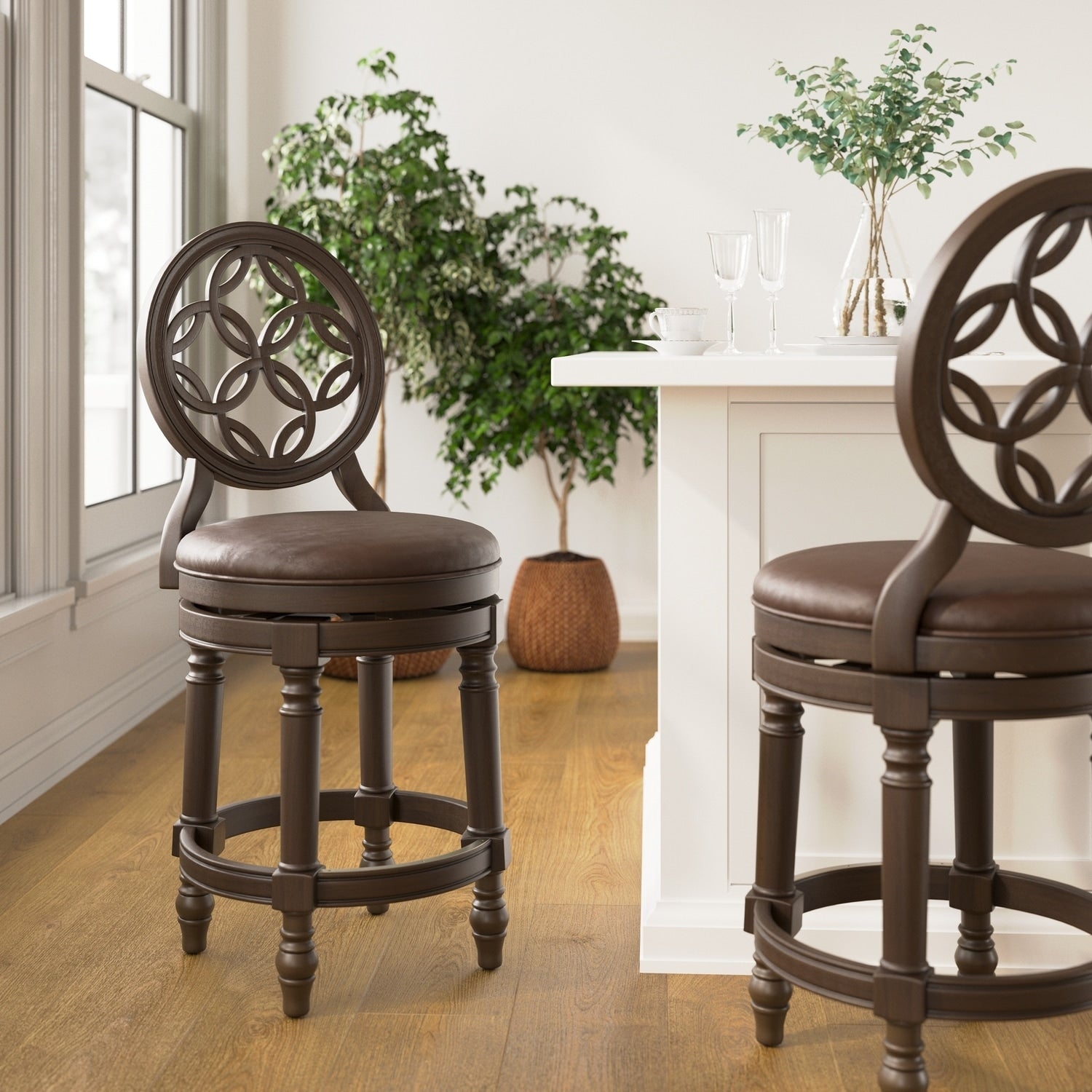43 In.H Brown Finish Low Back Wood Frame Barstool Wood Seat Set Of 1 44.5
