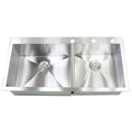 43 Inch 16 Gauge Stainless Steel Double Bowl 60 40 Topmount Drop In Zero Radius Kitchen Island Bar Sink