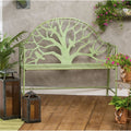 43 Inch Tree Green Metal Bench