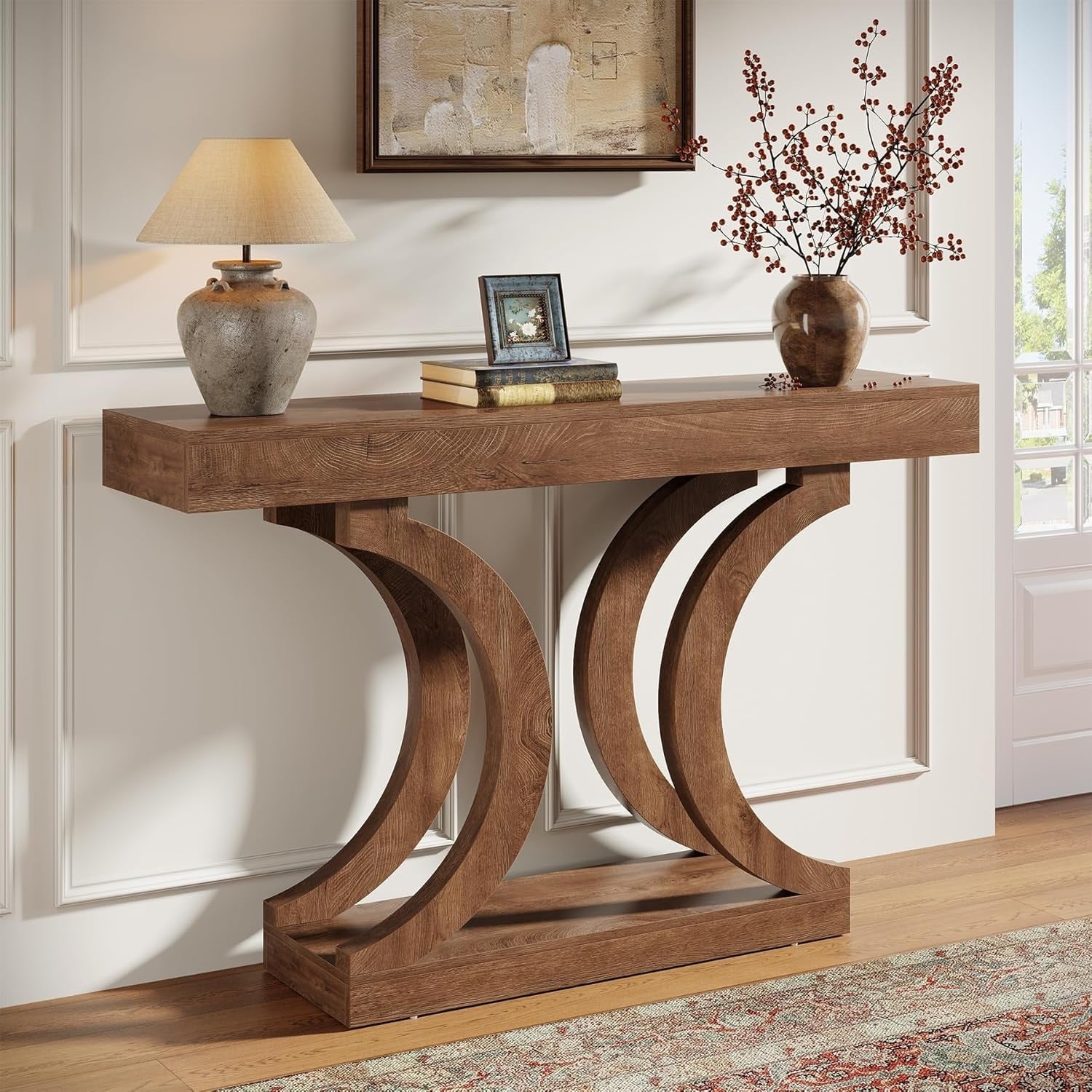 43.31 Inch Farmhouse Console Table For Entryway Unique Narrow Sofa Table Behind Couch