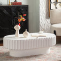 43.31 In White Fluted Storage Table With Lift Off Lid 24.41
