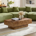 43.31 Mid Century Modern Rectangle Burl Wood Veneer Coffee Table