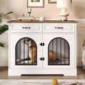 43.3 Dog Crate Furniture Heavy Duty Indoor Dog Kennel With 2 Storage Drawers Dog Cage With Side Doors For Medium Large Dogs