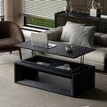 43.3 Lift Top Coffee Table Solid Wood Veneer Modern Accent Table With Storage And Adjustable Height