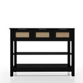 43.3 Sofa Console Table With 3 Top Drawers And 2 Open Shelves Farmhouse Style