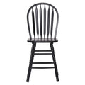 43.5 In.H Black Finish Low Back Metal Frame Barstool Wood Seat Set Of 2 45