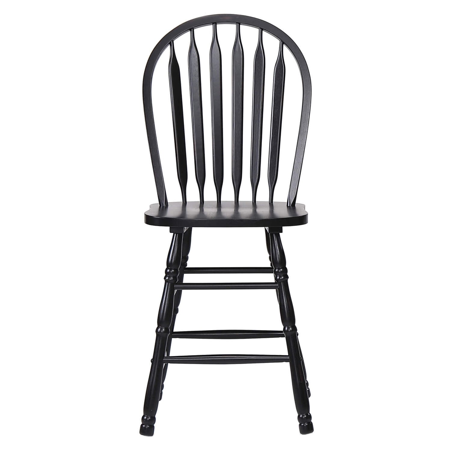 43.5 In.H Black Finish Low Back Metal Frame Barstool Wood Seat Set Of 2 45