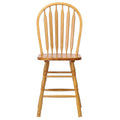 43.5 In.H Clear Finish Low Back Metal Frame Barstool Wood Seat Set Of 2 45