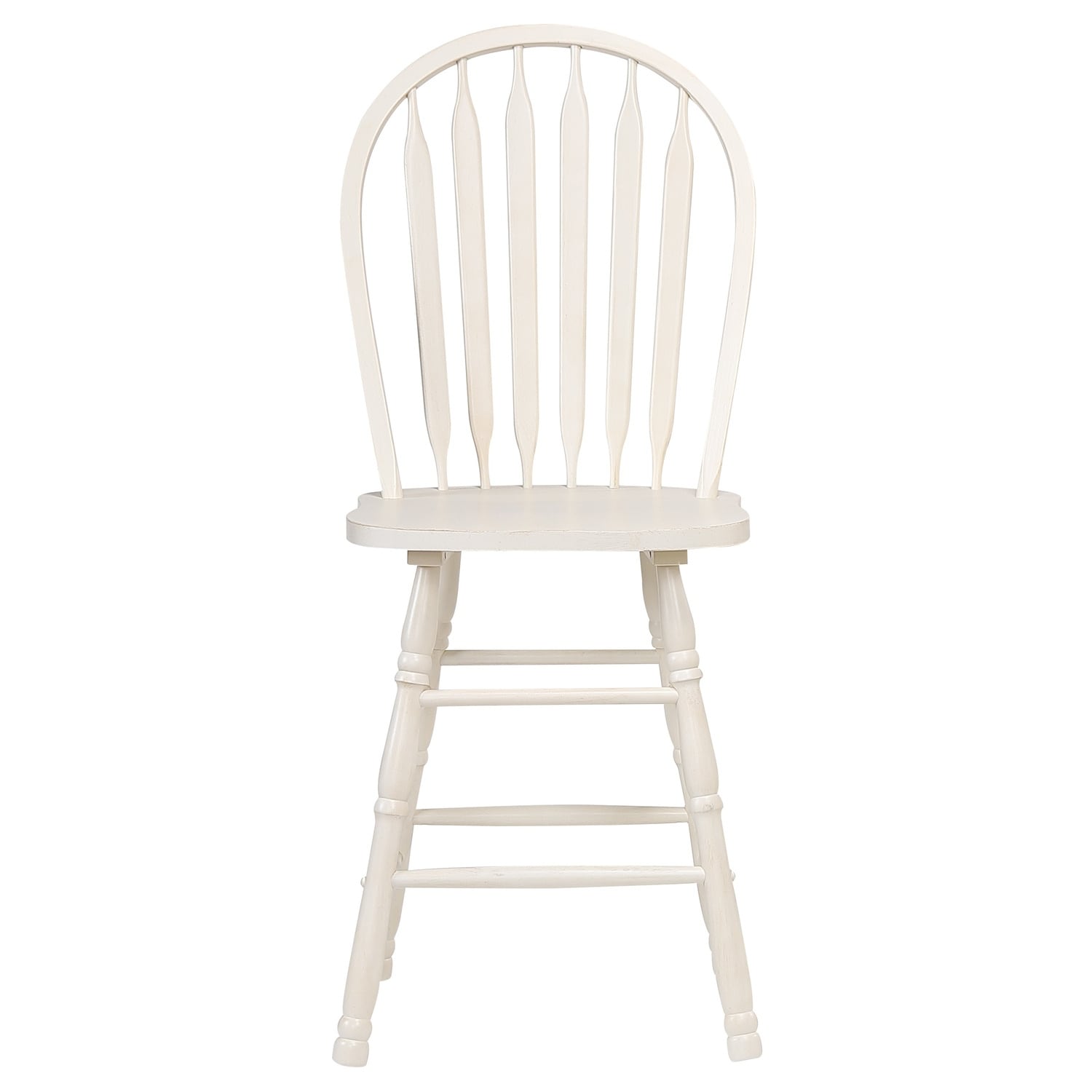 43.5 In.H White Finish Low Back Metal Frame Barstool Wood Seat Set Of 2 45