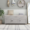 43.5 Storage Shoe Bench With Removable Cushion And Hidden Storage Space