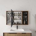 43.7 Bathroom Mirror Cabinet With Storage Combination Wall Mounted Medicine Cabinet With Mirror Door With Plastic Bins Hooks