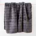 Faux Fur Chinchilla Stripe Throw