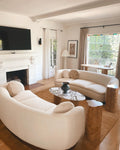 Harlee Round Ivory White Faux Fur Throw Pillow 20in