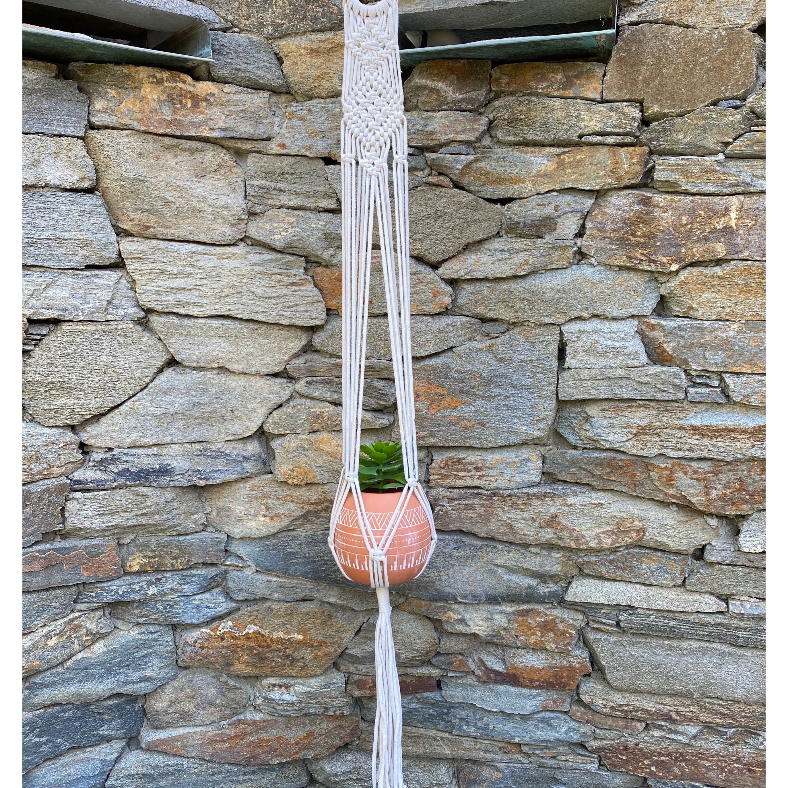 43 H Hanging Macrame Planter Hanger