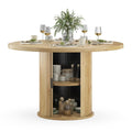 43 Modern Round Dining Table With Sturdy Metal Base And Storage