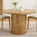 43 Round Dining Table For 4 People Small Kitchen Dining Table With Wood Top And Sturdy Metal Pedestal Base