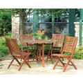 Havenside Home Eilaf 43 Inch Round Eucalyptus Folding Table