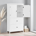43 H Bathroom Storage Cabinet Cabinet With Two Doors And Drawers Adjustable Shelf Mdf Board