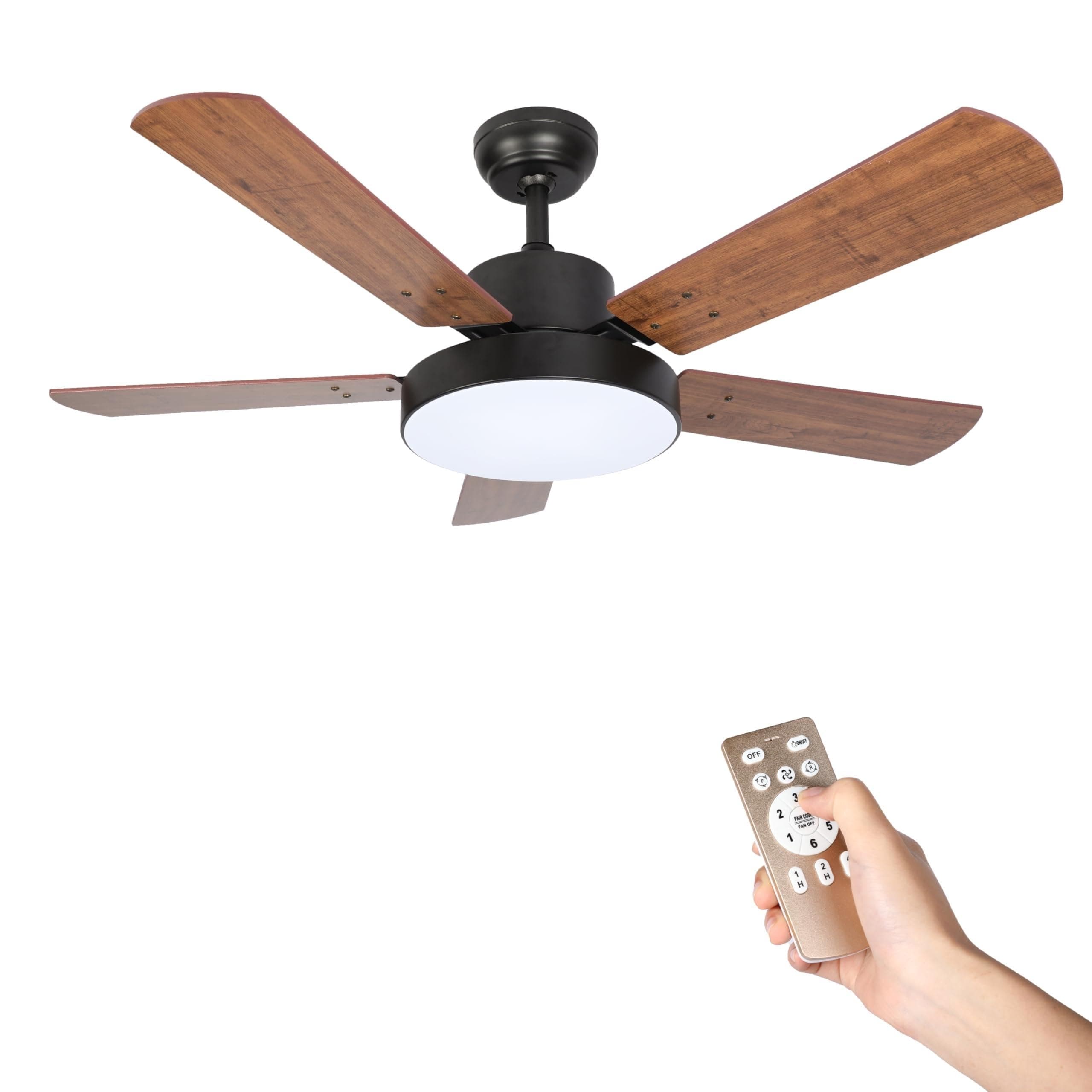 44 Inch Ceiling Fan With Smart App And Remote 6 Speed Quiet Motor 3 Color Light 44 Inch