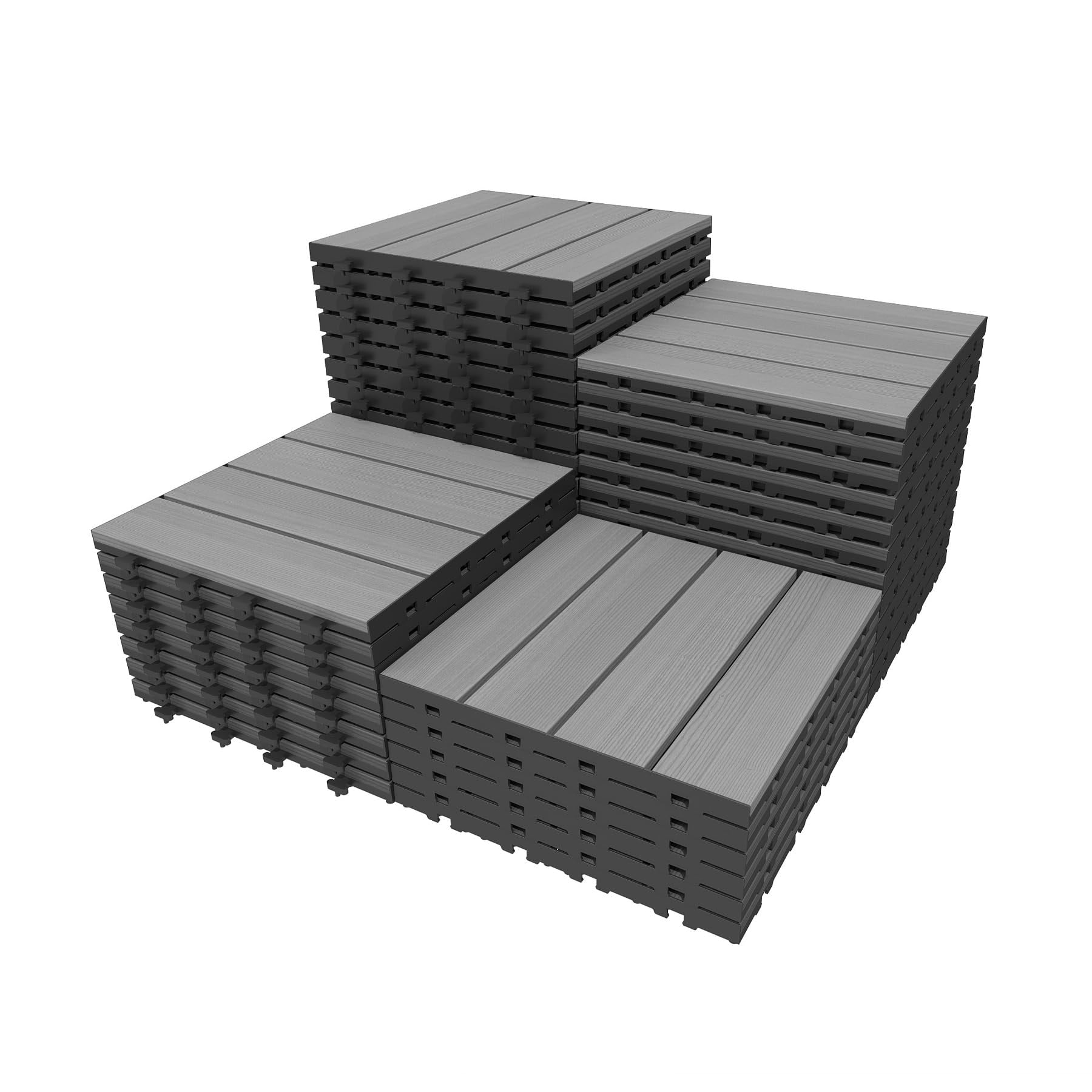 44 Pcs Interlocking Deck Tiles 12 X 12 Hdpe Outdoor Flooring Deck Tiles Outdoor Waterproof All Weather Use