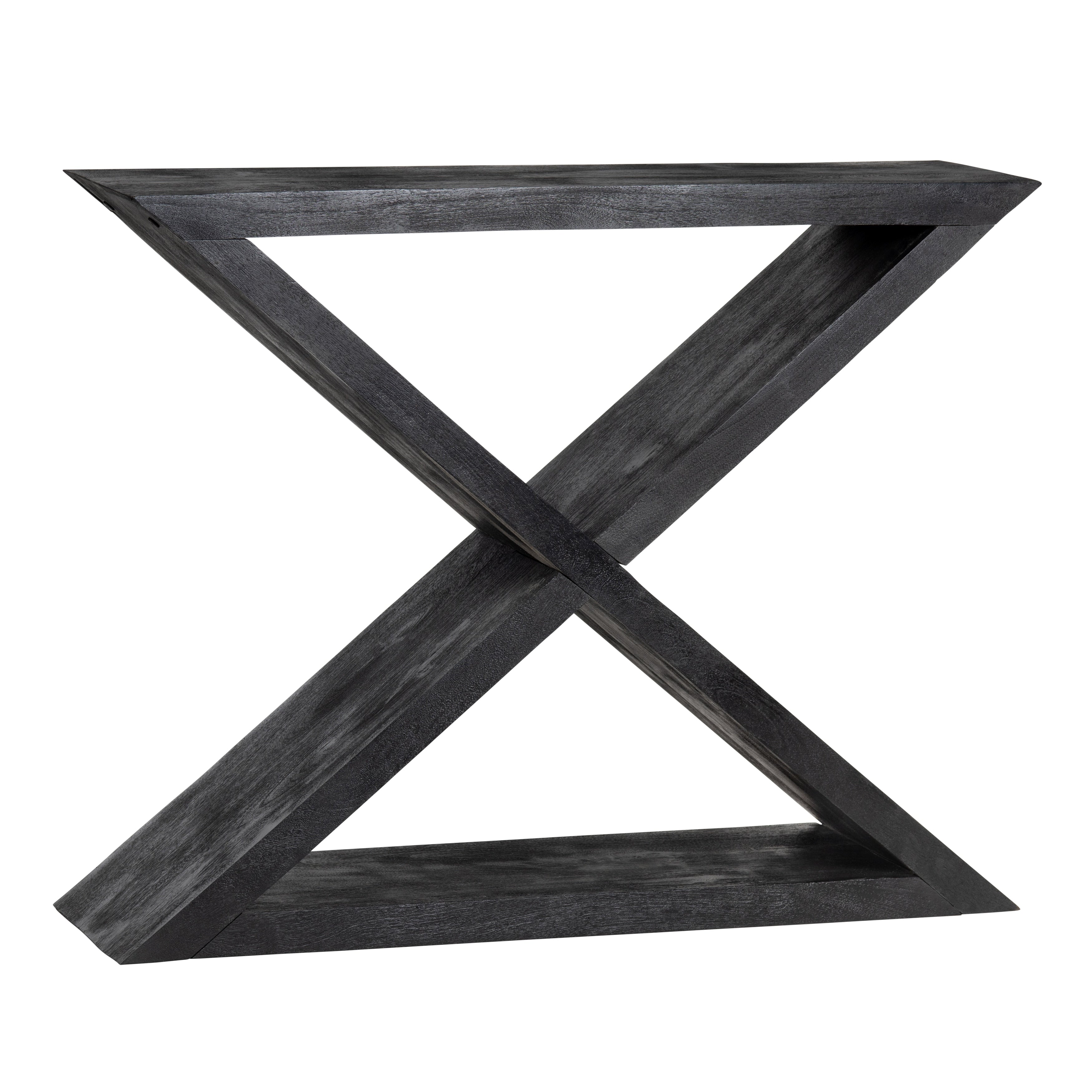 44 In. Black Solid Wood Accent_Console_Sofa Table