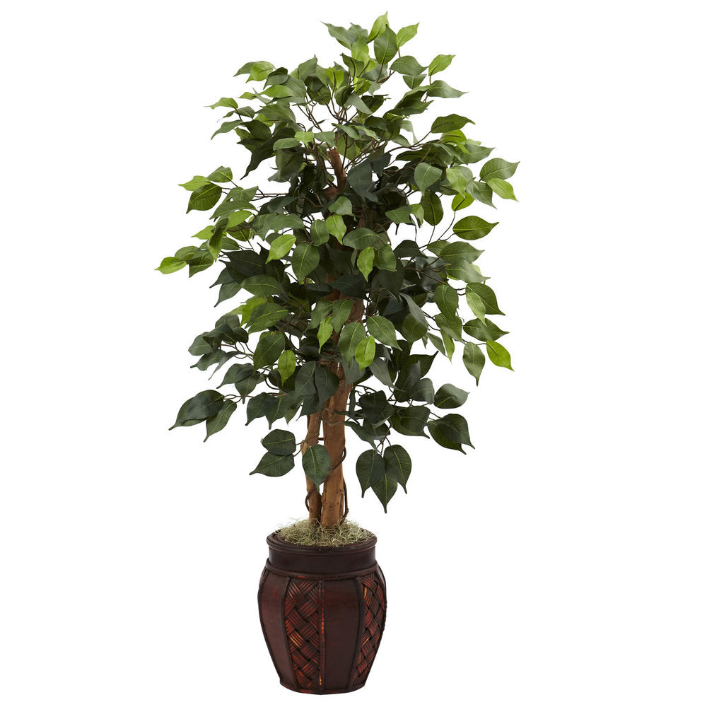 44 Inch Ficus Tree And Decorative Planter