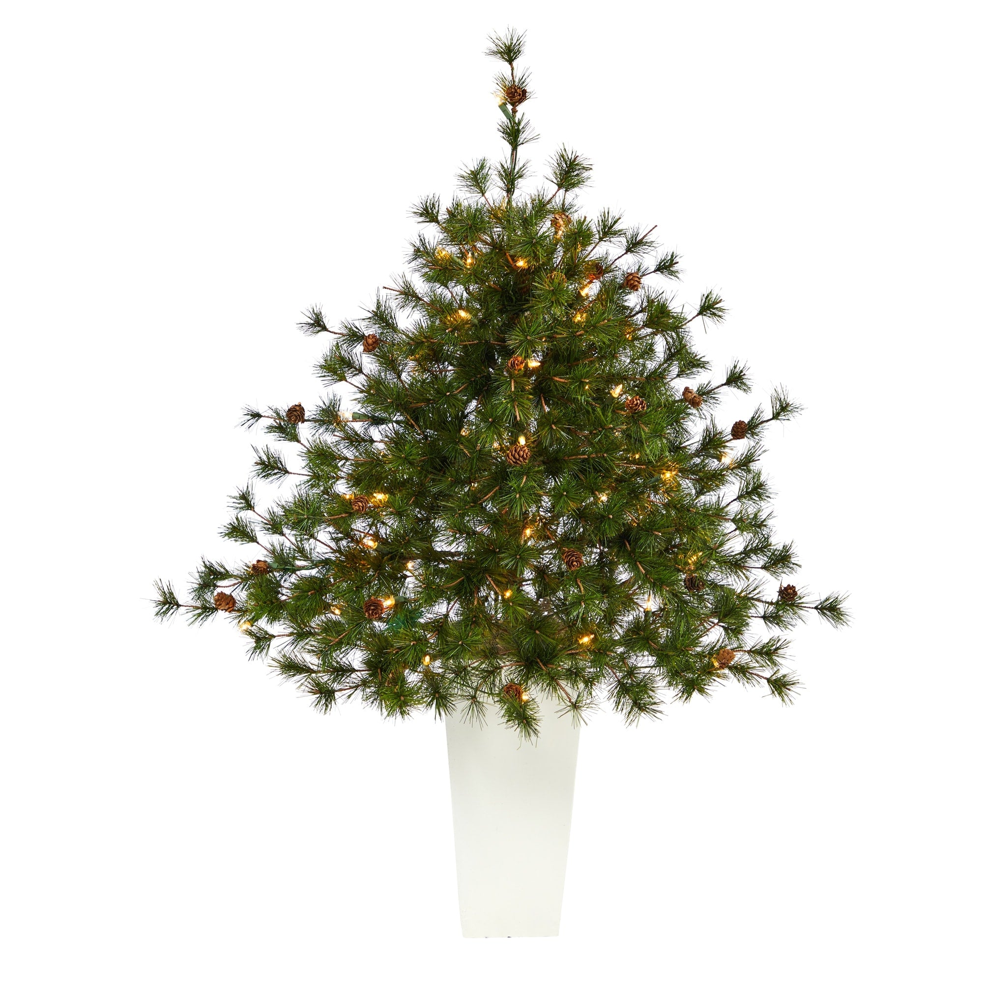 44 Artificial Christmas Tree With 50 Clear Lights In Planter